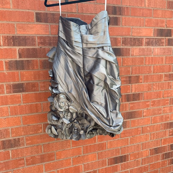 Custom Made Grey Formal Midi Dress - Picture 2 of 9